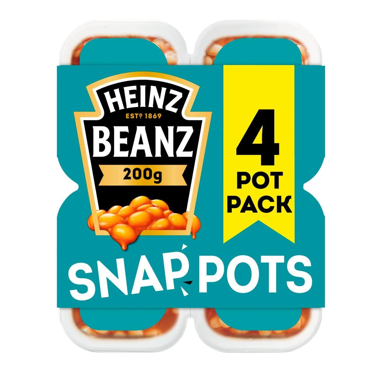 HEINZ Baked Beans Snap Pots 200g (Case of 6) | High Protein & Fibre | Vegan & Gluten Free 1