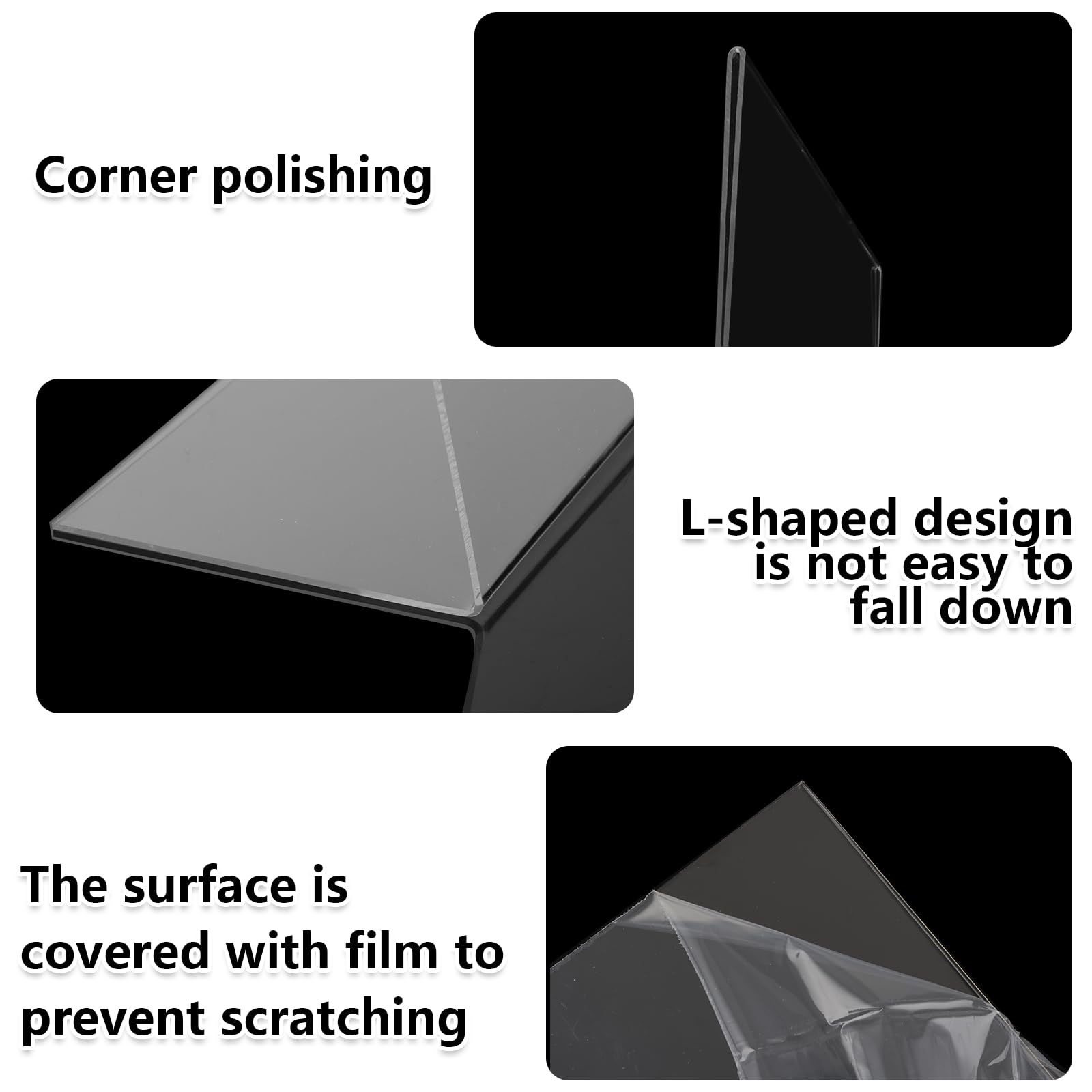 ASelected 6PCS A4 Acrylic Sign Holder Display Stand Clear Tilt Back for Office & Restaurant Use 5