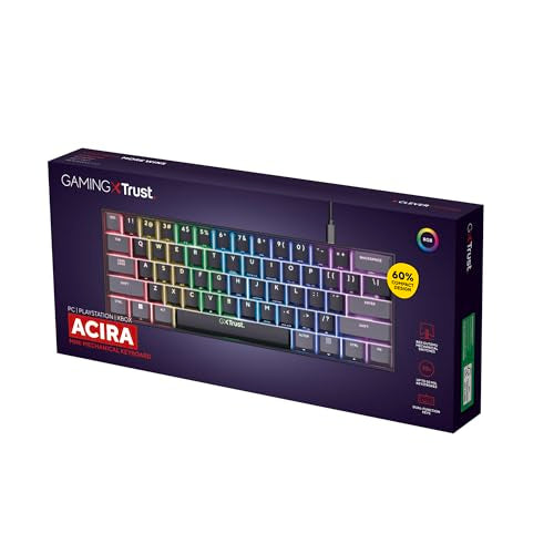 Trust Gaming GXT 867 Acira 60% Mechanical Keyboard UK Layout - RGB Backlit, Outemu Red Switches 21