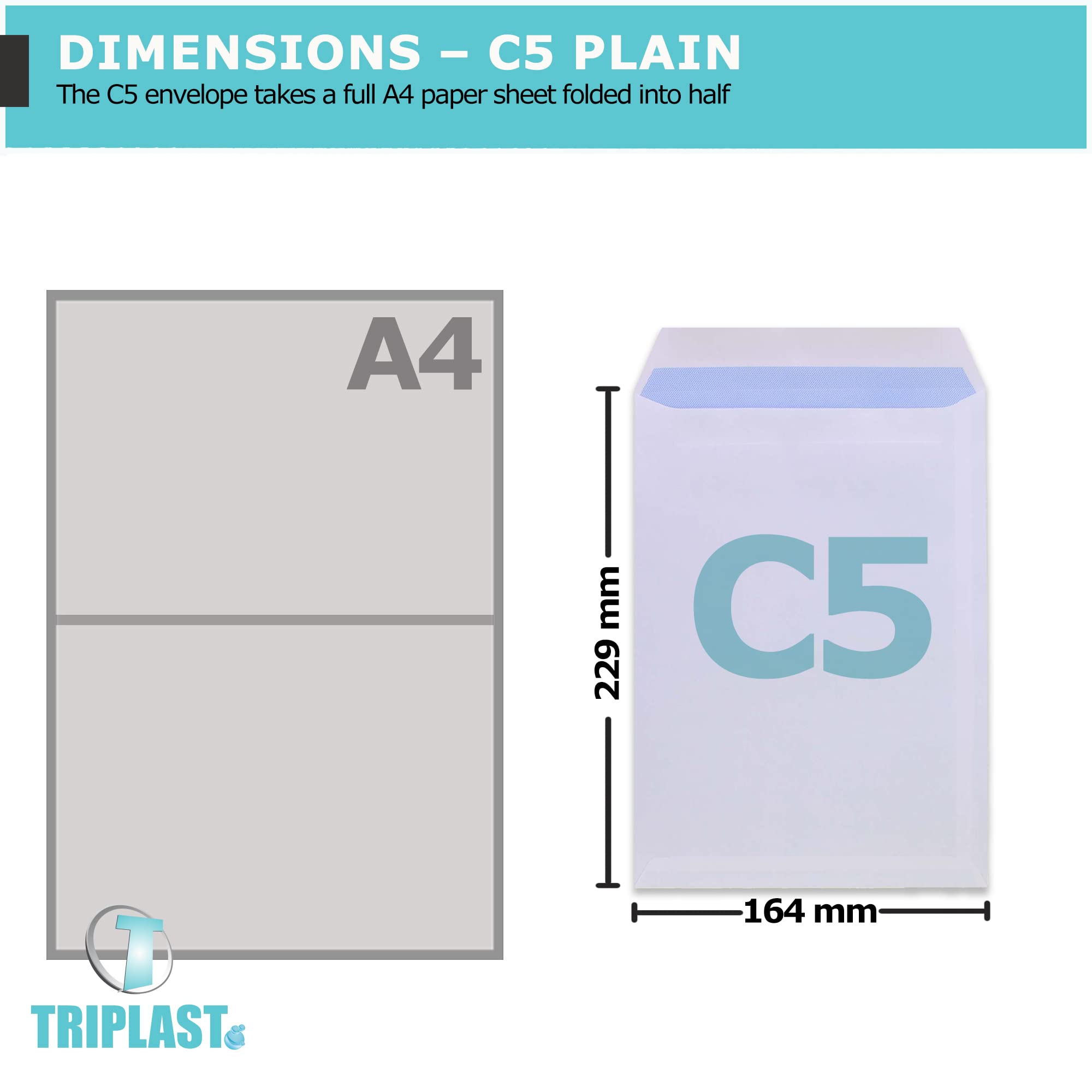 Triplast 50 x C5 White Self Seal Security Envelopes | 229x164mm | 90 gsm