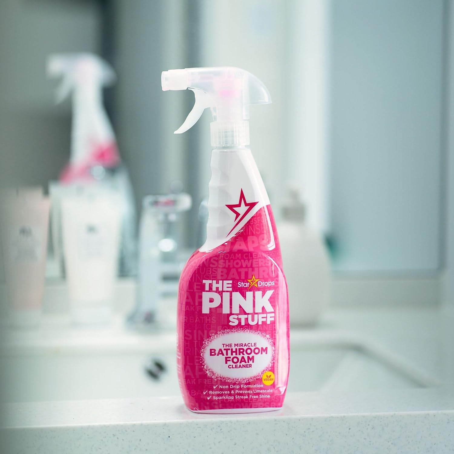 THE PINK STUFF Miracle Bathroom Foam Cleaner - Non-Drip Formula, Limescale Removal | 750ml 8