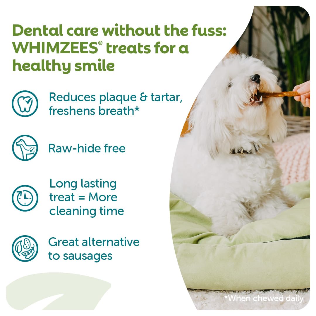 WHIMZEES Veggie Sausage S Dental Sticks for Small Dogs, Vegetable Flavor, 28 Count 2