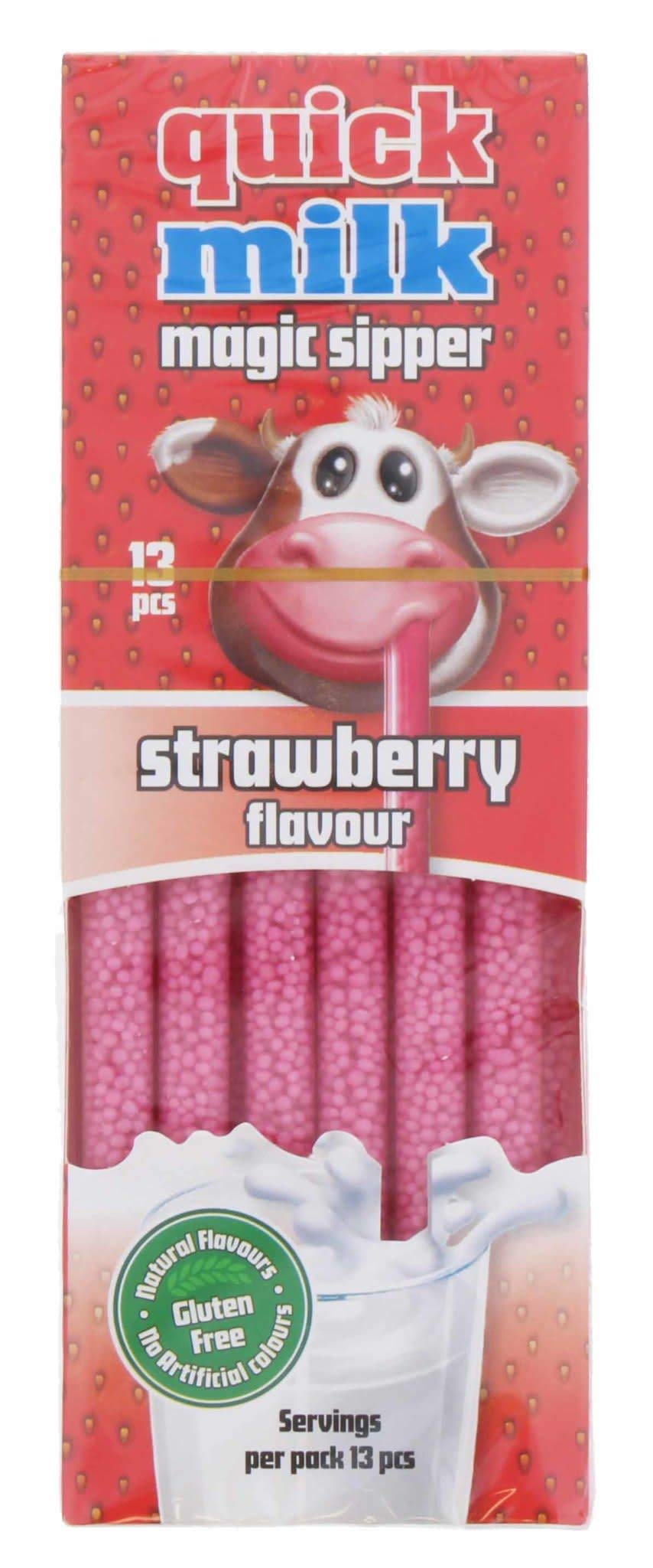 DR MOO QUICK MILK Magical Sipper - Strawberry Flavor | 13 Count Straws