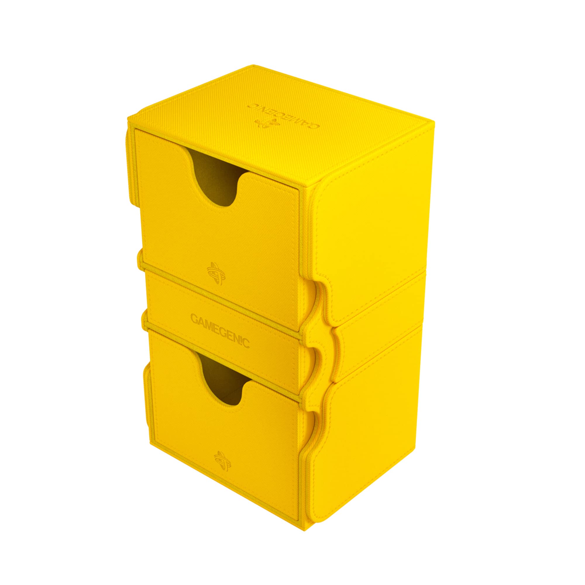 Gamegenic Stronghold 200+ XL Convertible Card Box - Yellow | XL Size | 3 Compartments