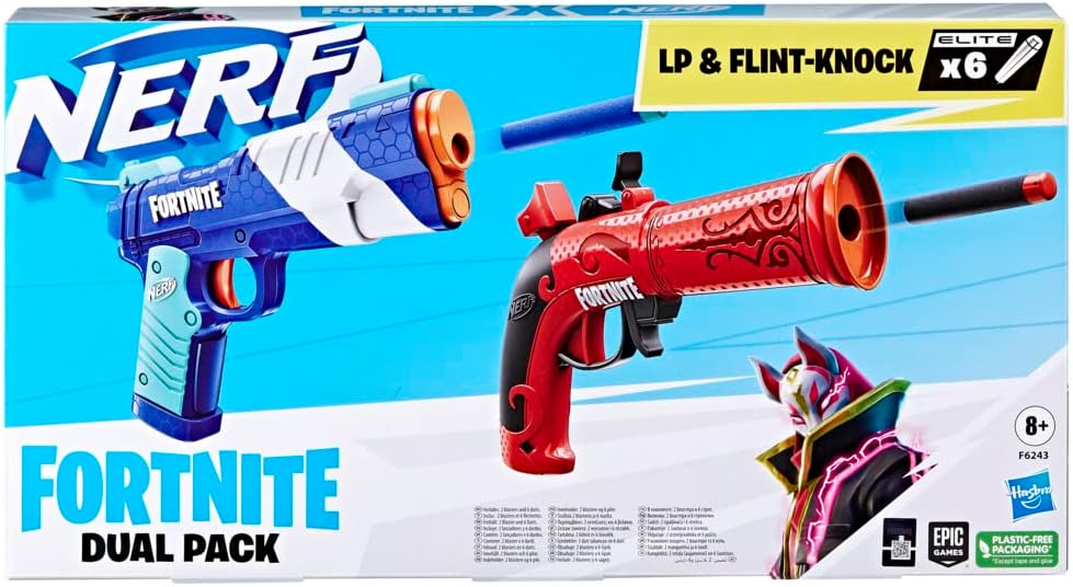 Nerf Fortnite Dual Pack - 2 Blasters & 6 Elite Darts for Outdoor Play