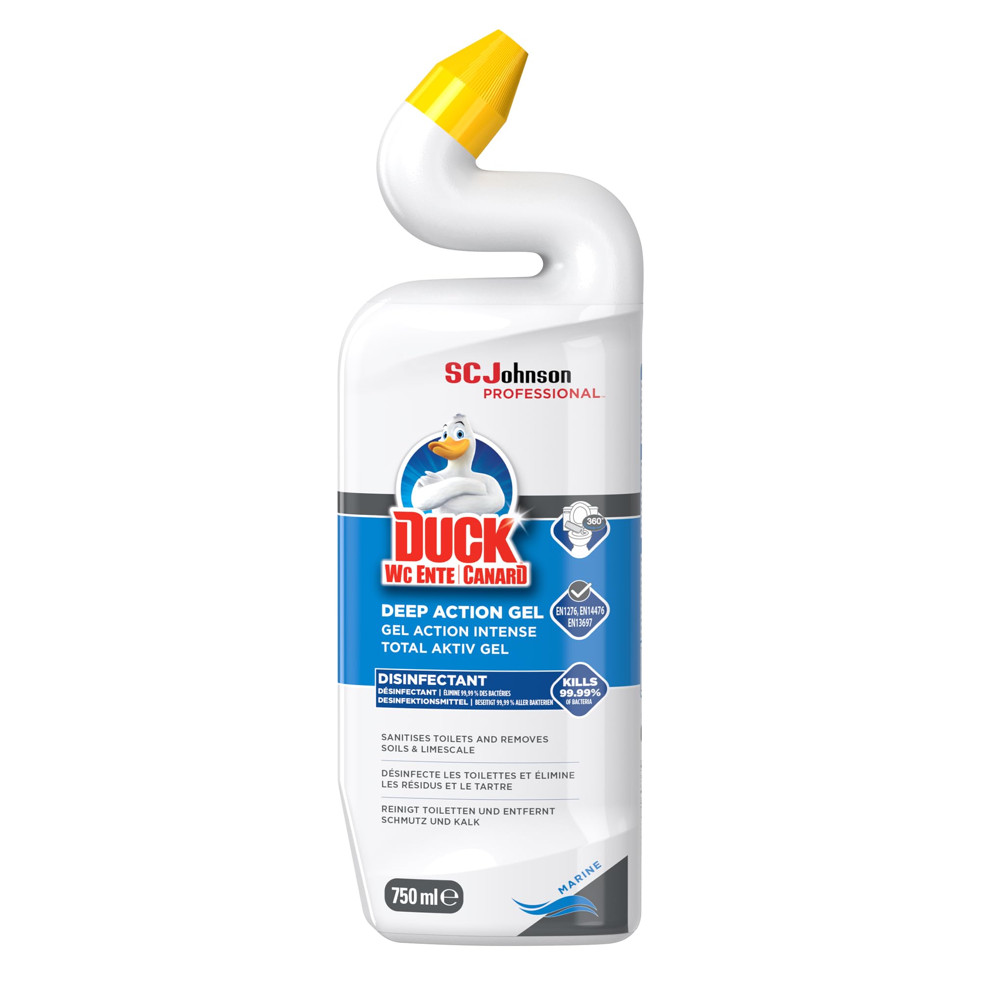 SC Johnson Professional Duck Deep Action Gel Marine Toilet Cleaner - 750 ml Gel Disinfectant for Toilets & Urinals