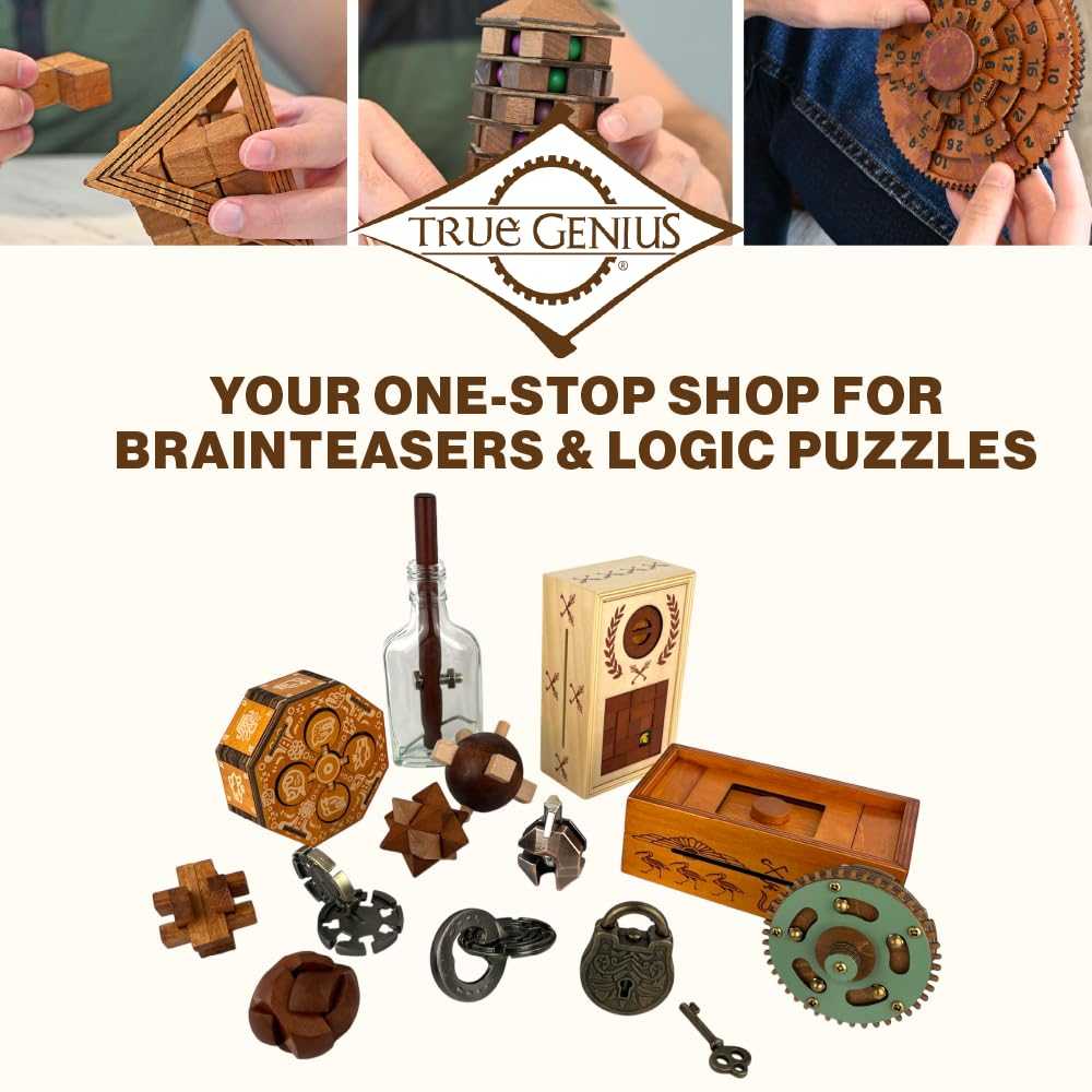 Project Genius True Genius Grecian Bottle Brain Teaser Puzzle - Wooden & Glass 7