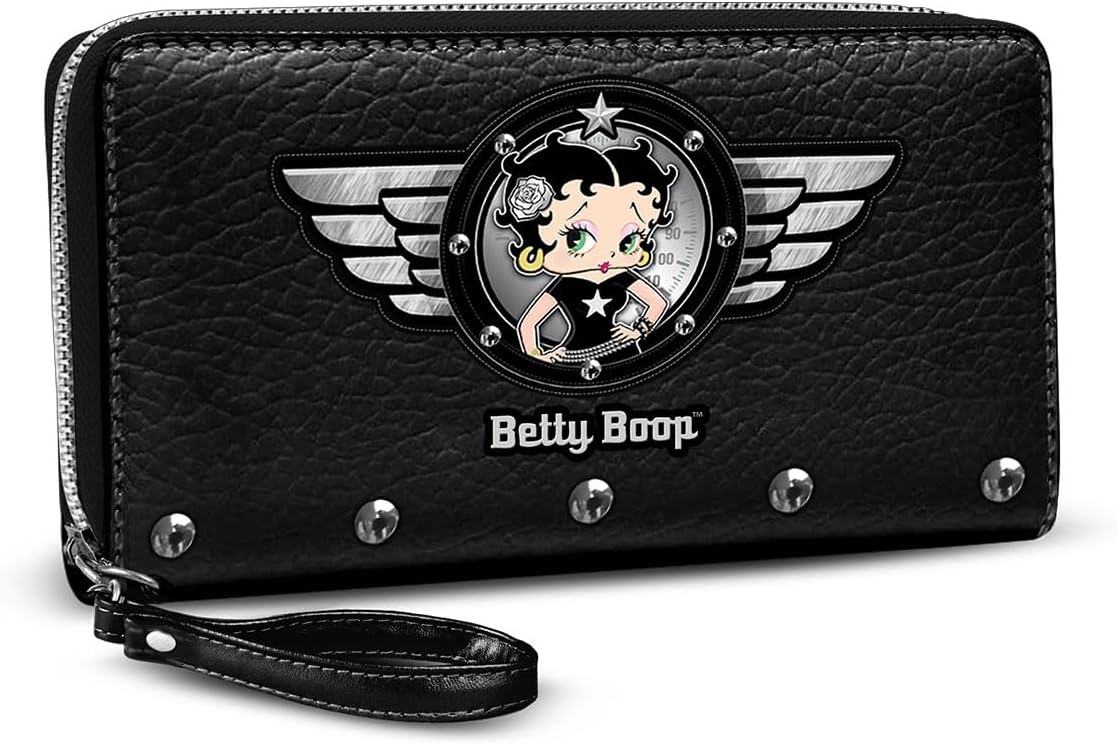 Betty Boop Motor Love Essential Wallet (Black, 19 x 10 cm) 1