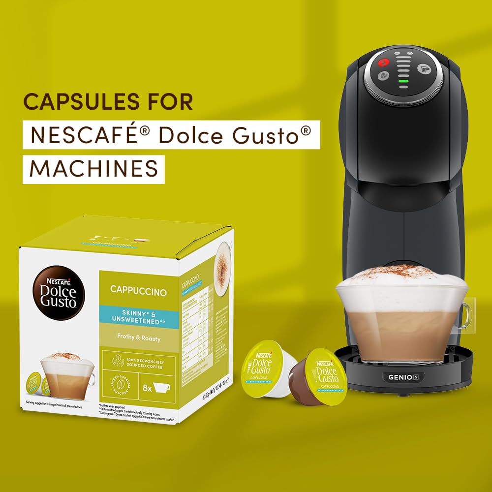 Nescafé Dolce Gusto Cappuccino Skinny & Unsweetened Coffee Pods - 16 Count (Pack of 3) 2