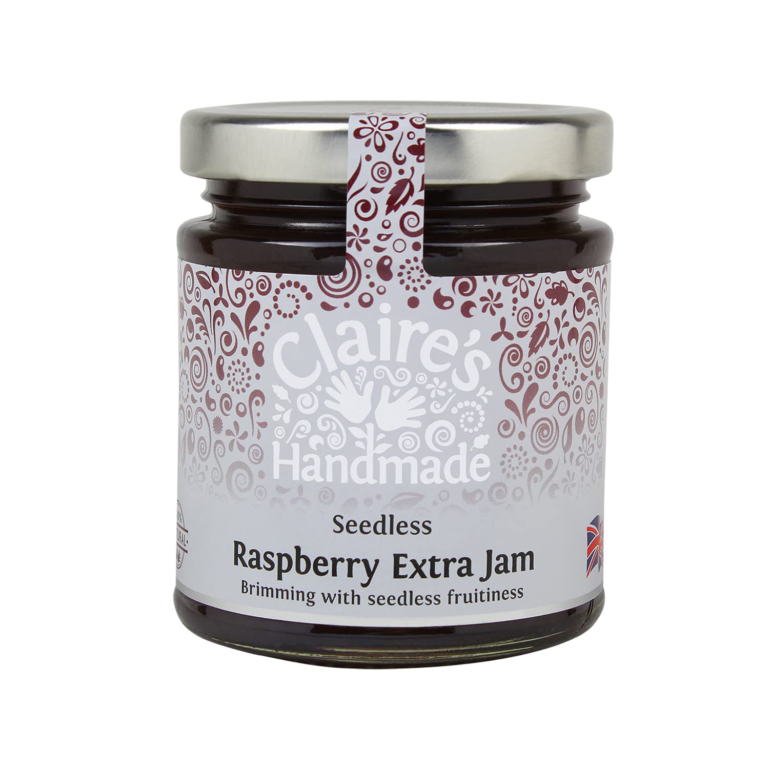 Claire's Handmade Seedless Raspberry Extra Jam - 227g Jar | Gluten Free | Vegan Friendly 1