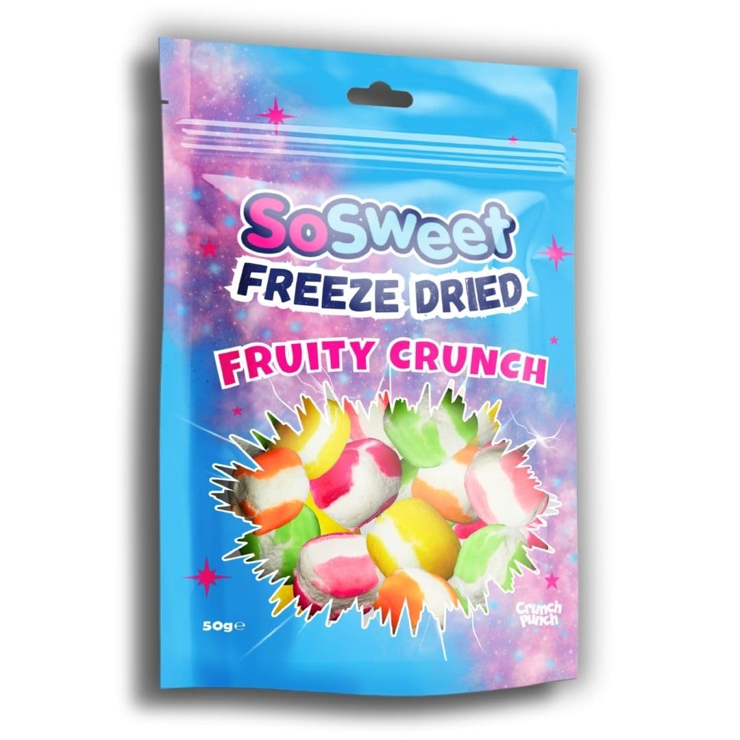 SoSweet Freeze Dried Fruity Crunch Sweets - Intense Flavour | Crispy Texture | 50g Bag