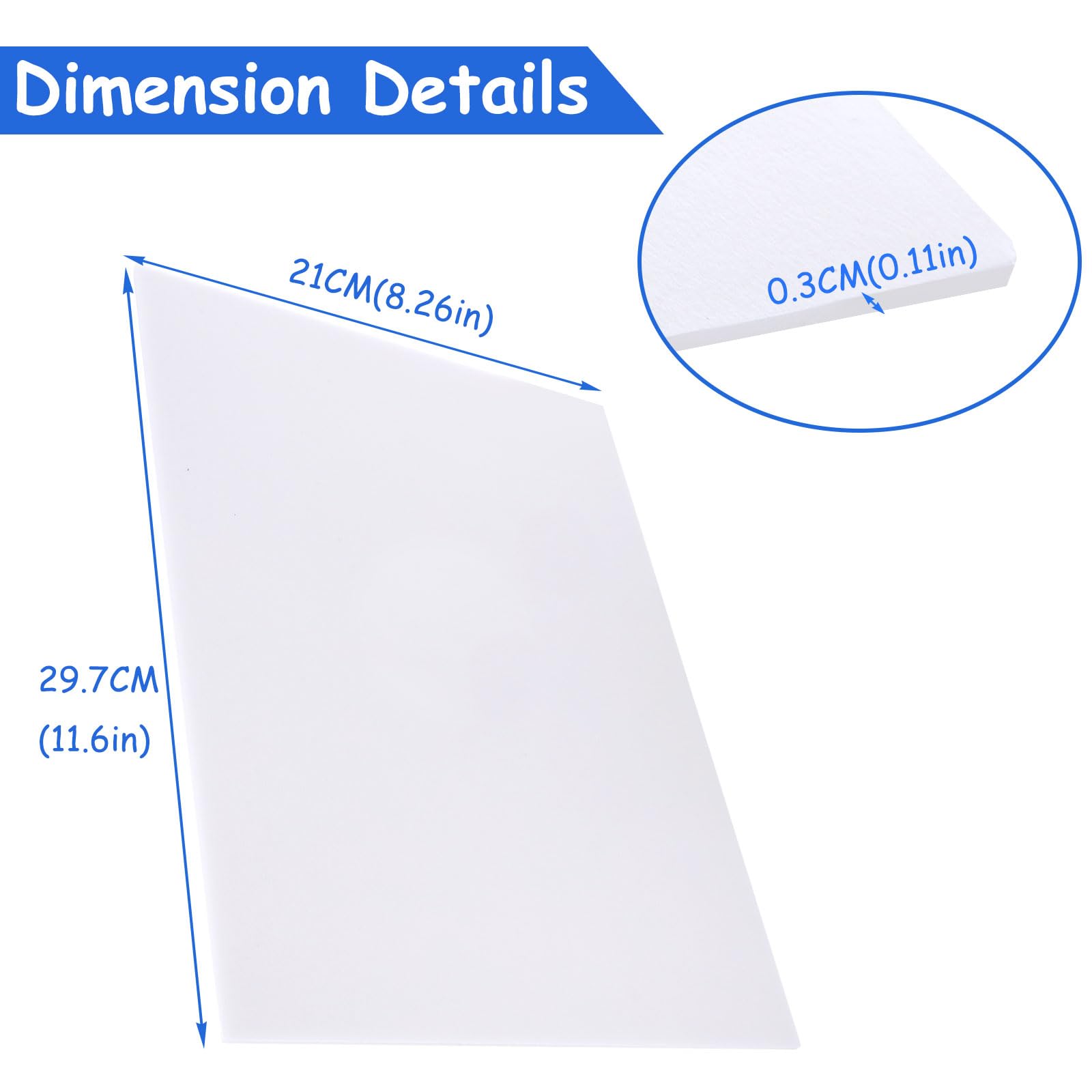 ASelected White Foam Boards - 10 Pack A4 (210x297mm) | 3mm Thick Polystyrene Core