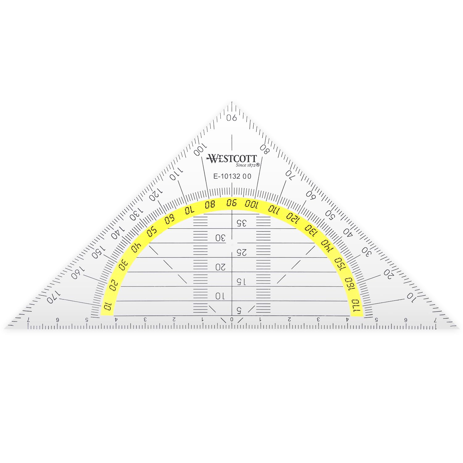Westcott Geometric Triangle Ruler - Flexible/Break-Proof | 14 cm | Yellow 1