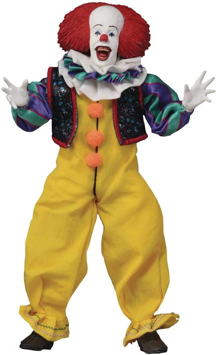 Pennywise 1990 Retro 8-Inch Clothed Action Figure - Tim Curry Edition, Collectible Horror Figure