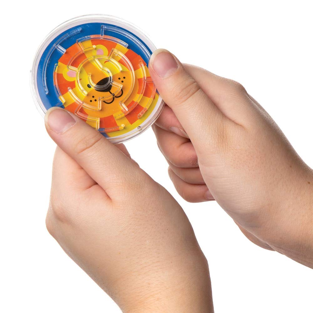 Baker Ross - Jungle Chums Maze Games (Pack of 6) Plastic Animal Puzzle Ball Game