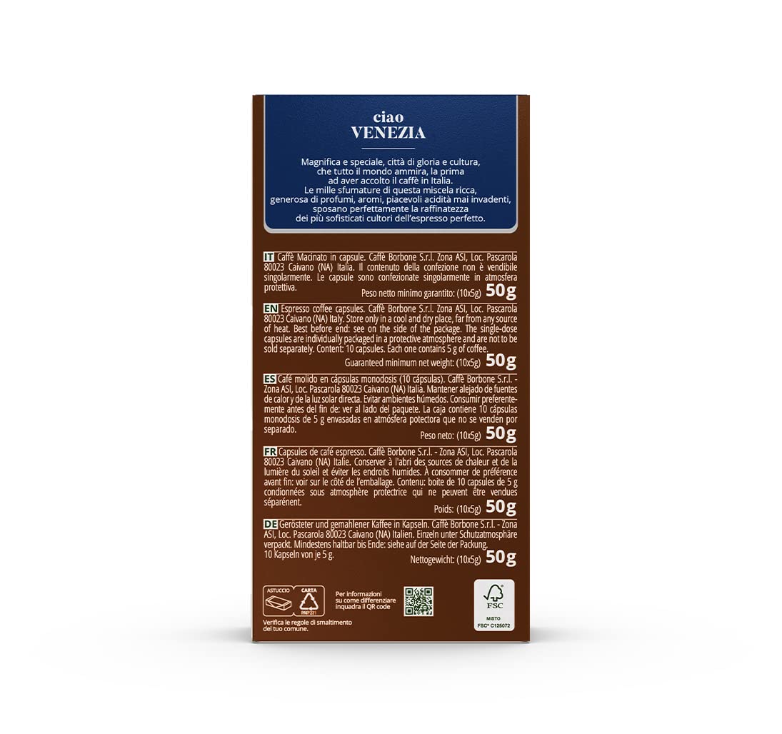 CAFFÈ BORBONE Ciao Venezia Blend Coffee Capsules - 100 Count Aluminum Pods (10 Packs) 7
