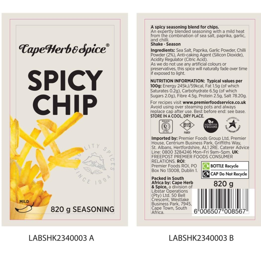Cape Herb & Spice - Spicy Chip Seasoning 820 g