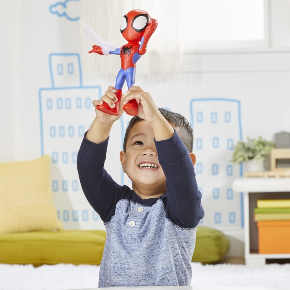 Hasbro Marvel Spidey and His Amazing Friends Supersized Spidey Action Figure - 9 Inch Poseable Toy with Web Accessory 5