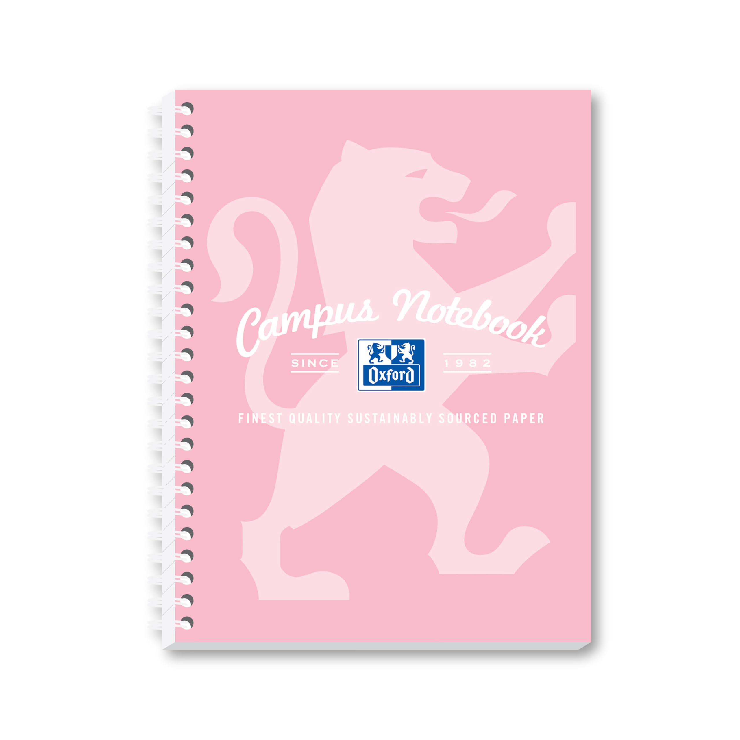 Oxford Campus A5 Wirebound Notebook - 140 Pages, 8mm Lined with Margin, Pastel Colors | PEFC Certified 1