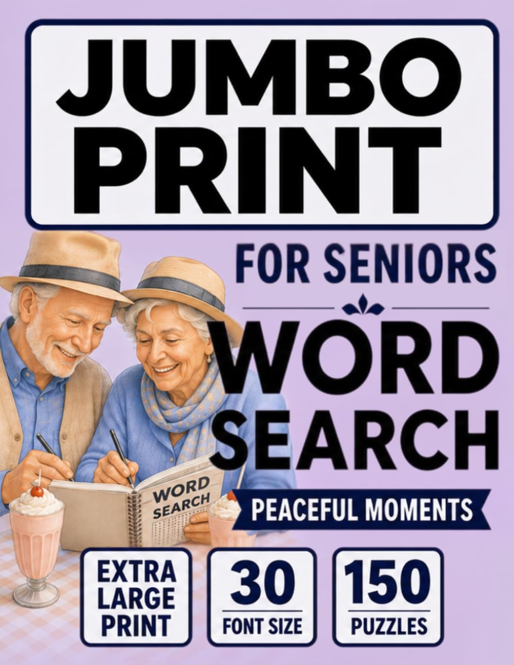 Adrian Bigmax Jumbo Word Search for Seniors - Peaceful Moments | 30pt Extra Large Print | Paperback 1