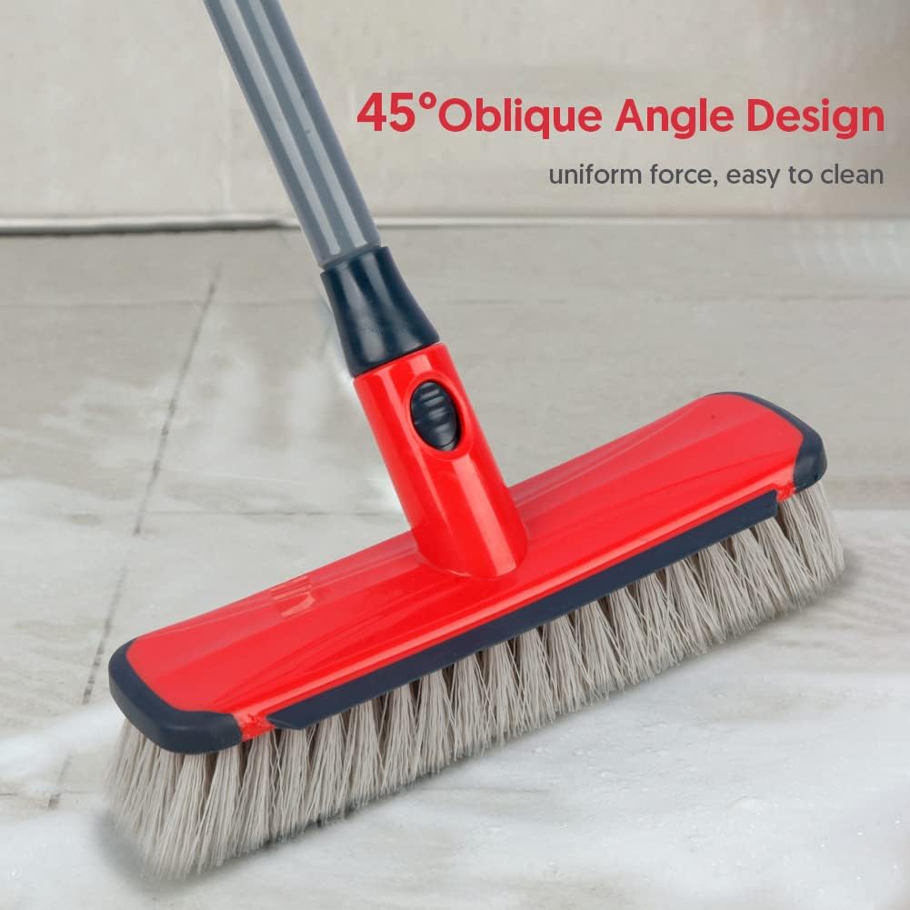 ILAVCOOL - 2-in-1 Push Broom Floor Scrub Brush with Adjustable Long Handle 4