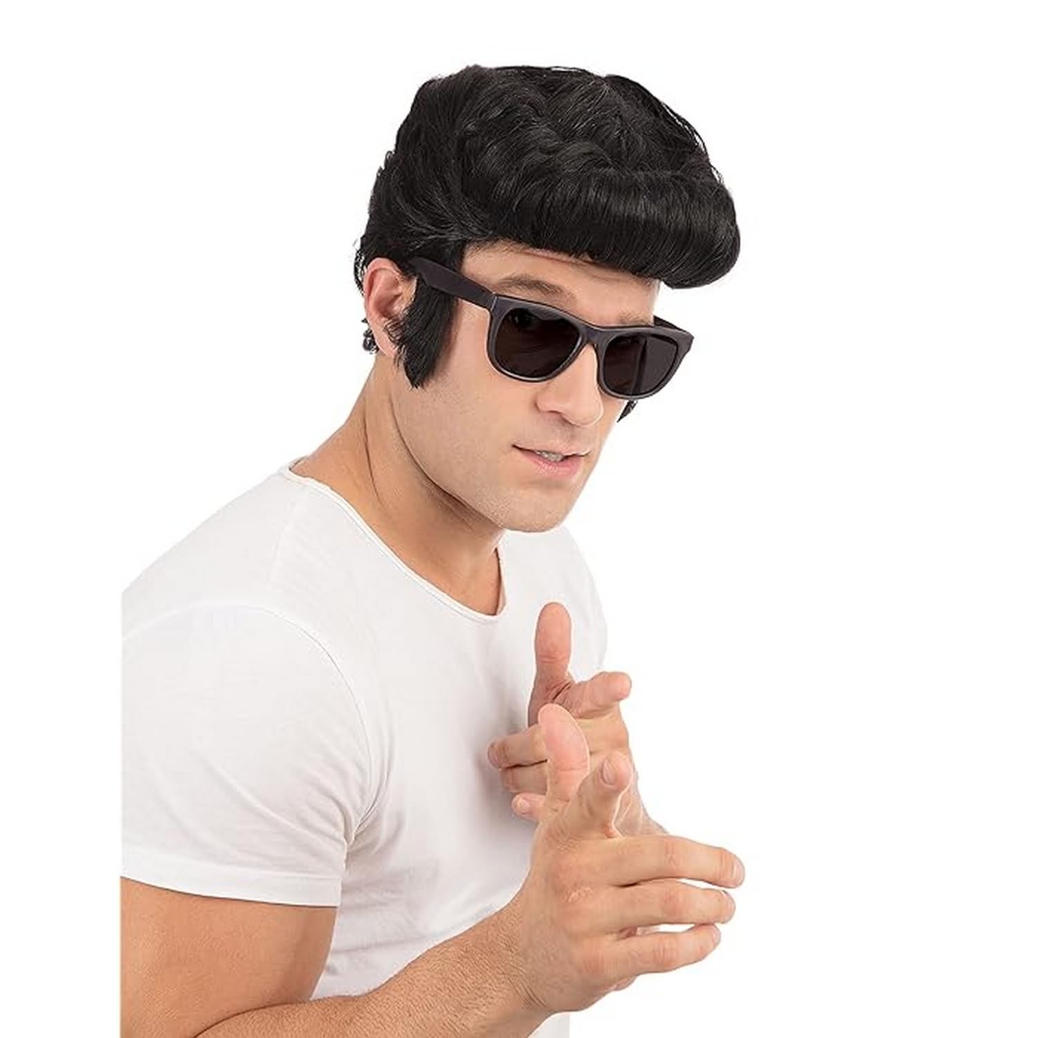 Bristol Novelty Greaser Wig - Black, One Size Fits Most Adults 2