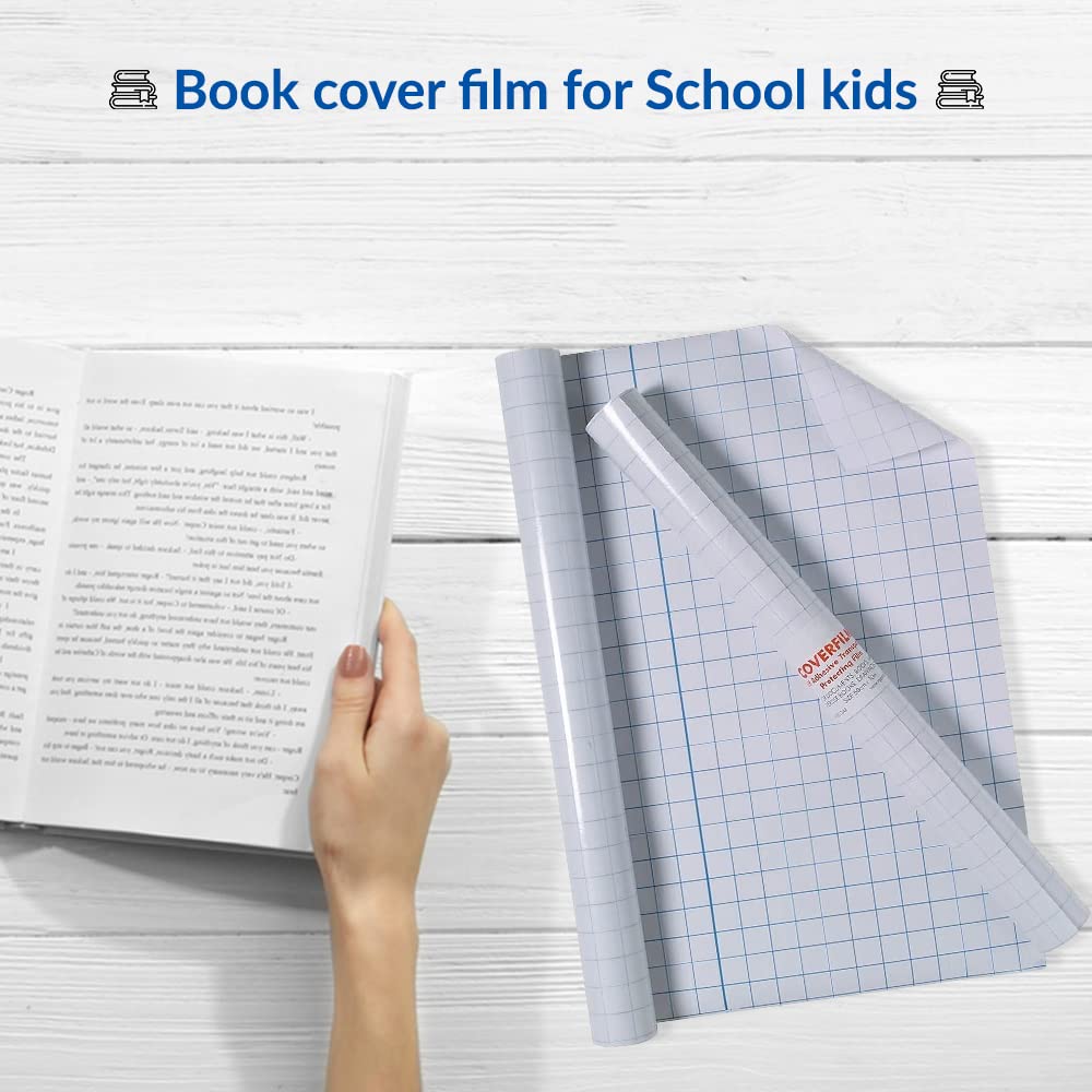 1ABOVE Premium Clear Sticky Back Plastic Book Cover Roll - 50CM x 10M | Durable Plastic Film 6