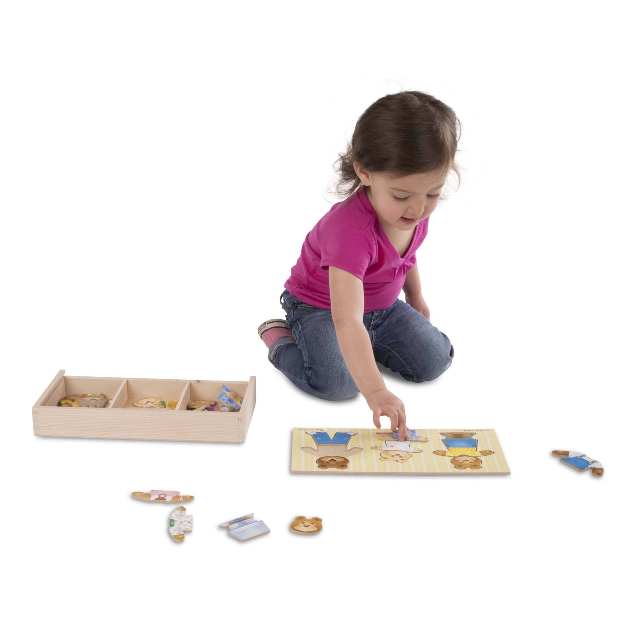 Melissa & Doug Bear Family Dress-Up Puzzle - Wooden Mix-and-Match Playset for Ages 3-6