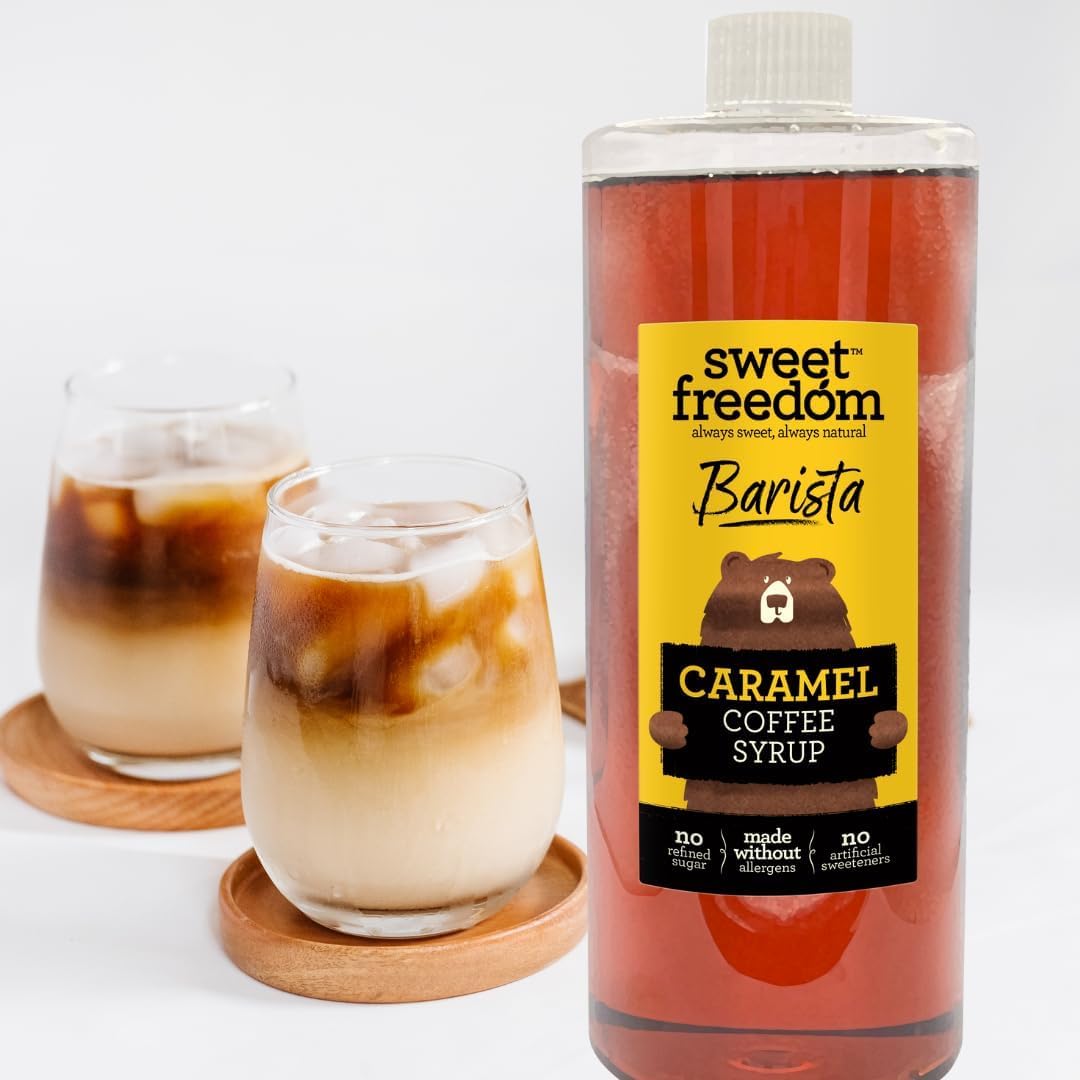 Sweet Freedom Caramel Coffee Syrup - 1 Litre | Natural Sweetener | High Fibre