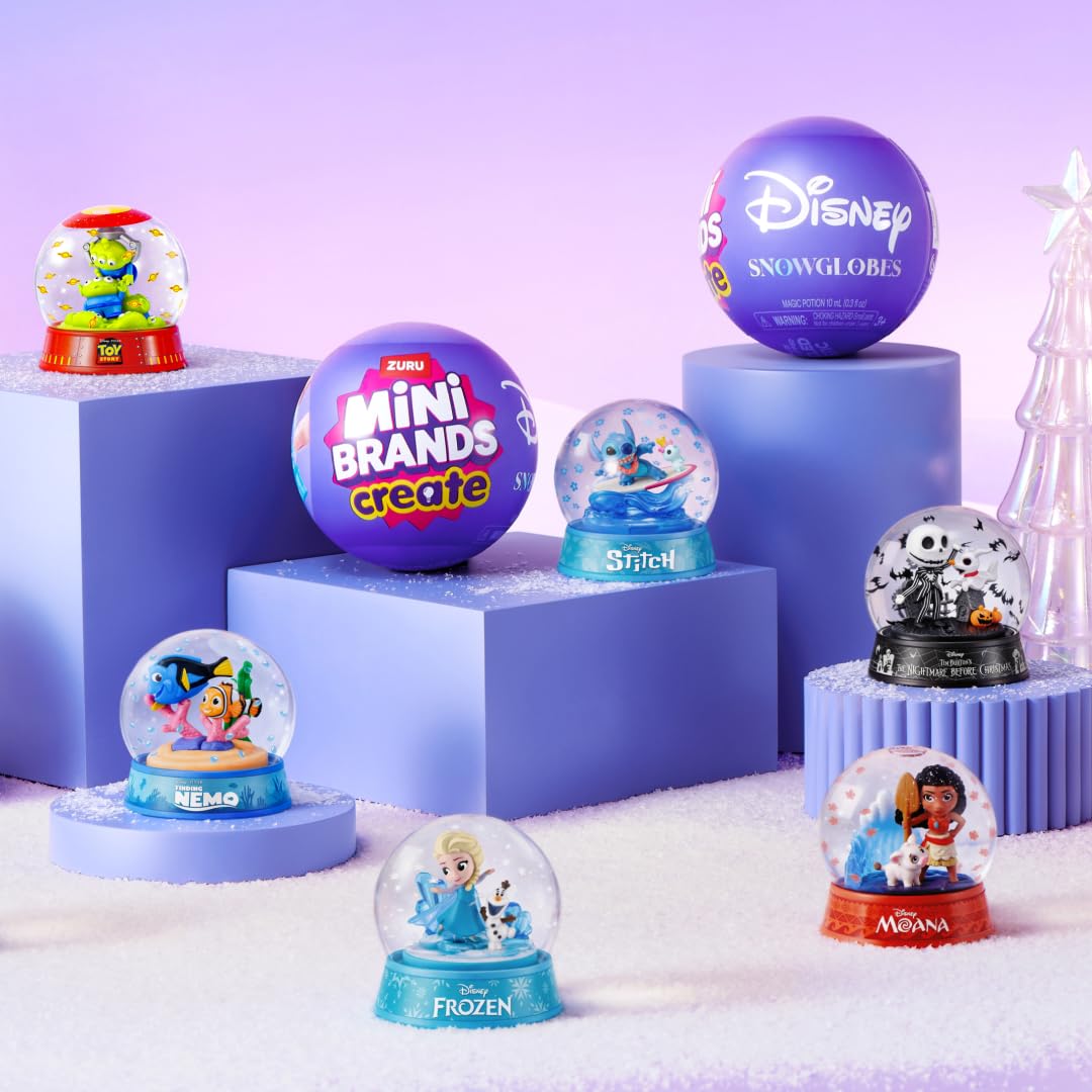 Mini Brands Disney Snow Globe Capsule Series 1 - 2 Pack | Create & Display Miniatures