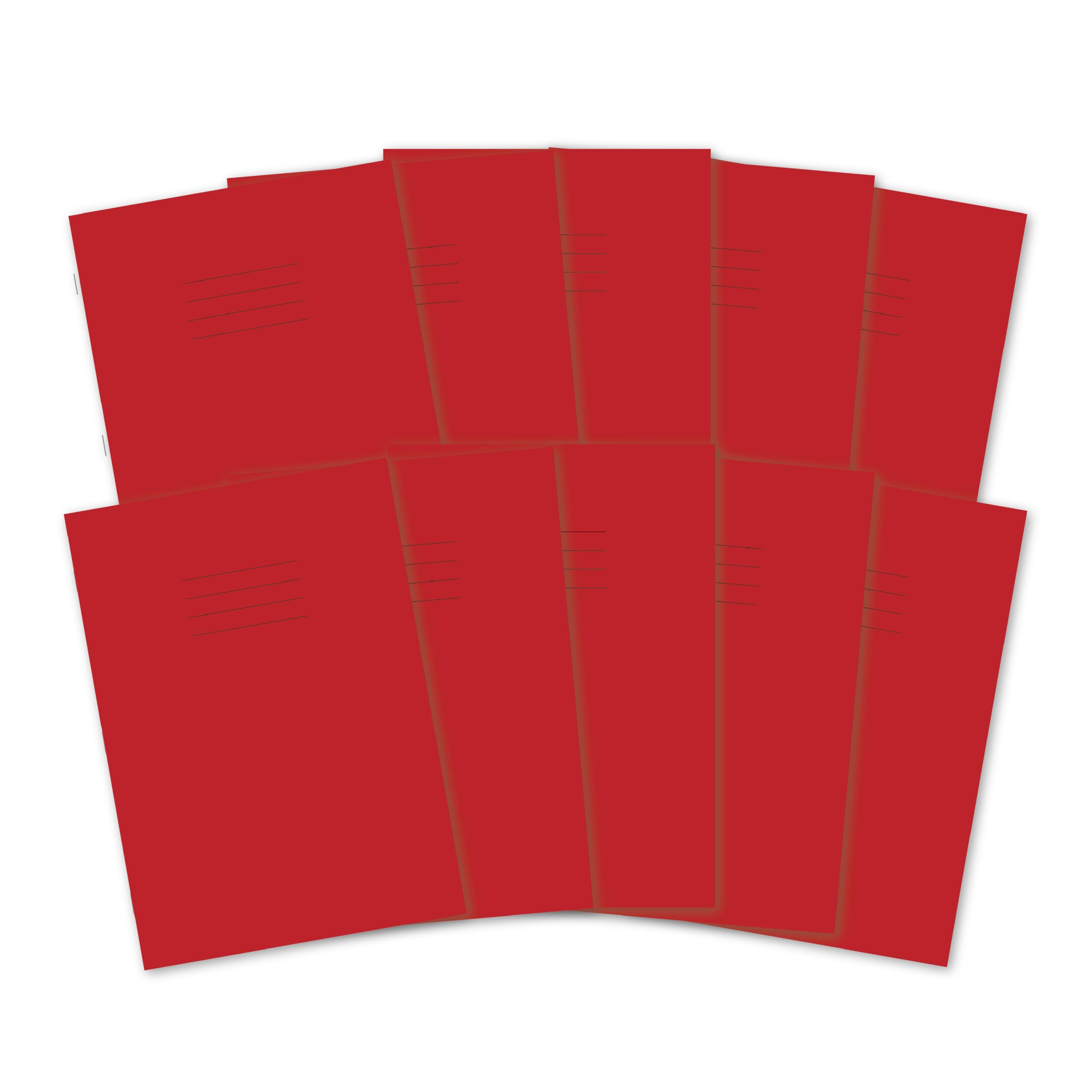 Hamelin A4 Exercise Book - 8mm Ruled & Margin, 48 Pages, Red Cover | Pack of 10 1