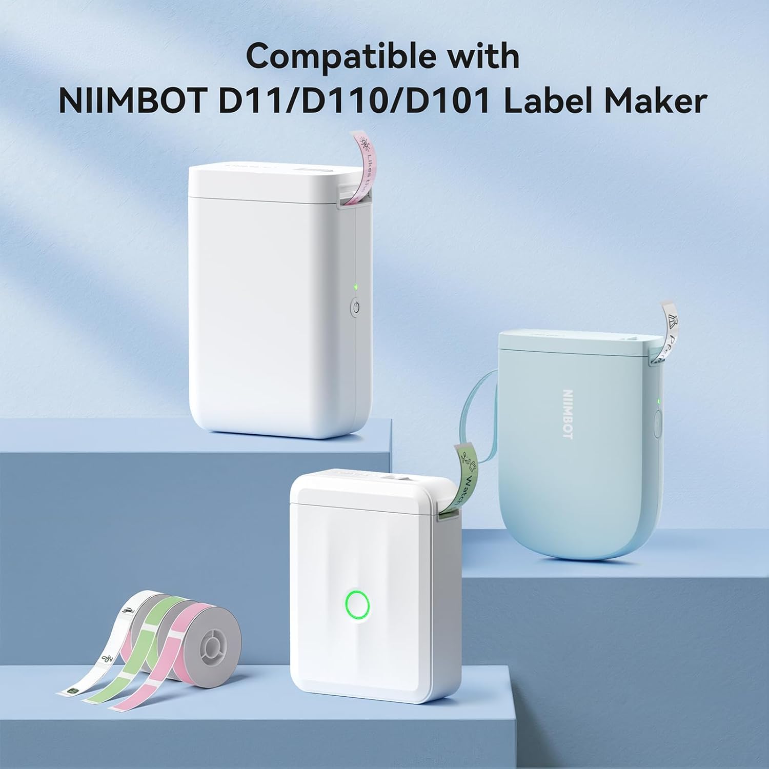 NIIMBOT Thermal Printer Labels - 15x30mm White Stickers | 210 Labels/Roll | Compatible with D11/D110/D101 6