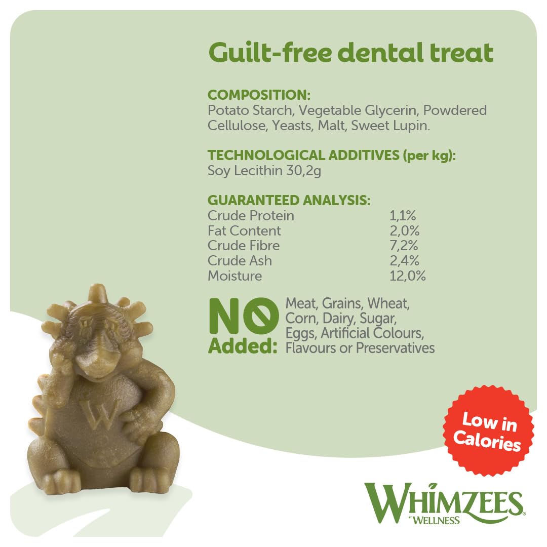 WHIMZEES By Wellness Hedgehog Dental Sticks - Natural, Grain-Free, Large Breed (18-27 kg) | 6 Count 3