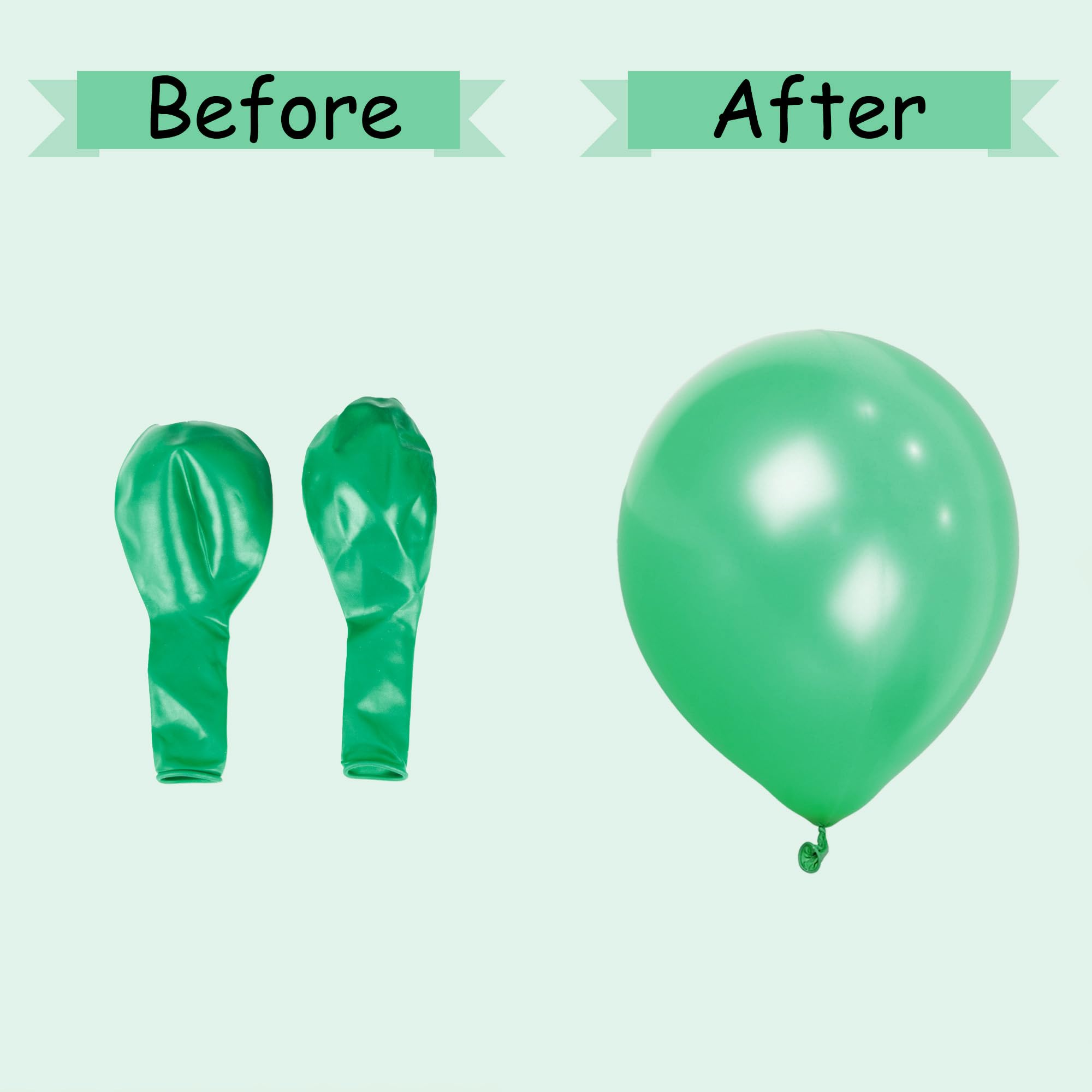 SHATCHI Green Balloons - 10 Pack, 12 Inch Thick Latex, Biodegradable Helium Party Balloons 7