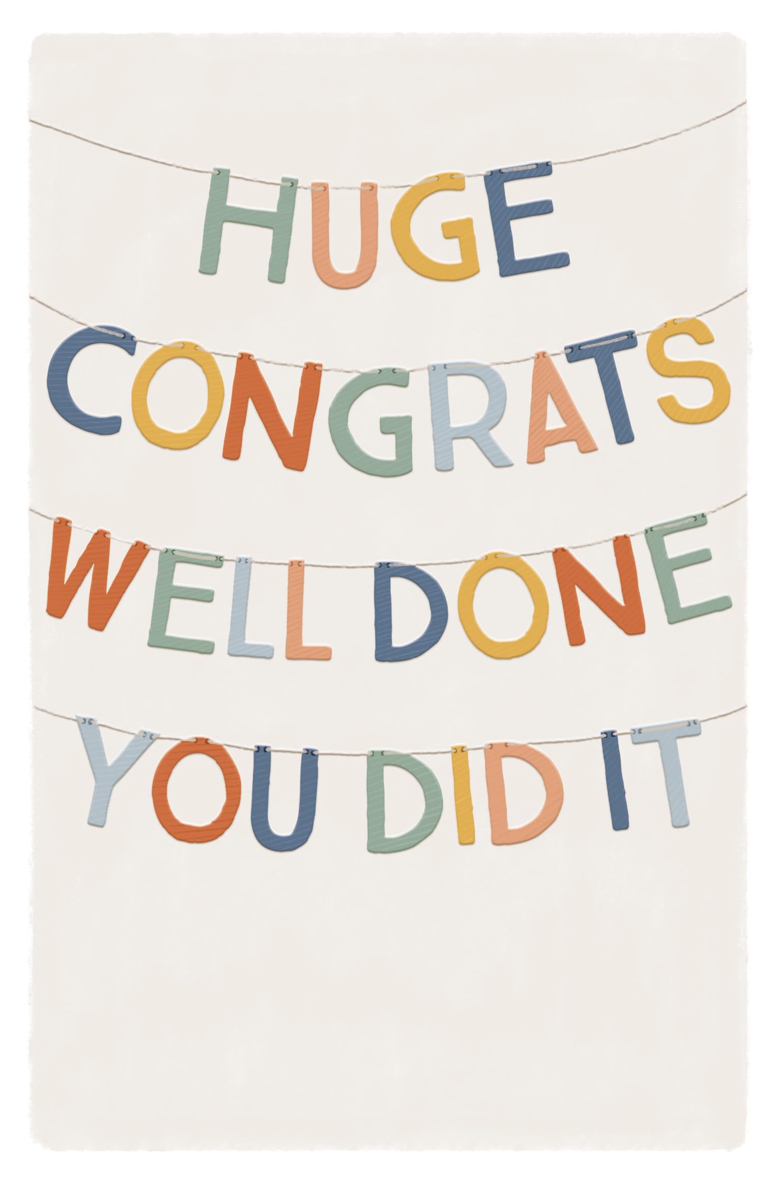 Wishing Well Congratulations Bunting Blank Greeting Card | 5 x 8 Inch | Multi-Colour