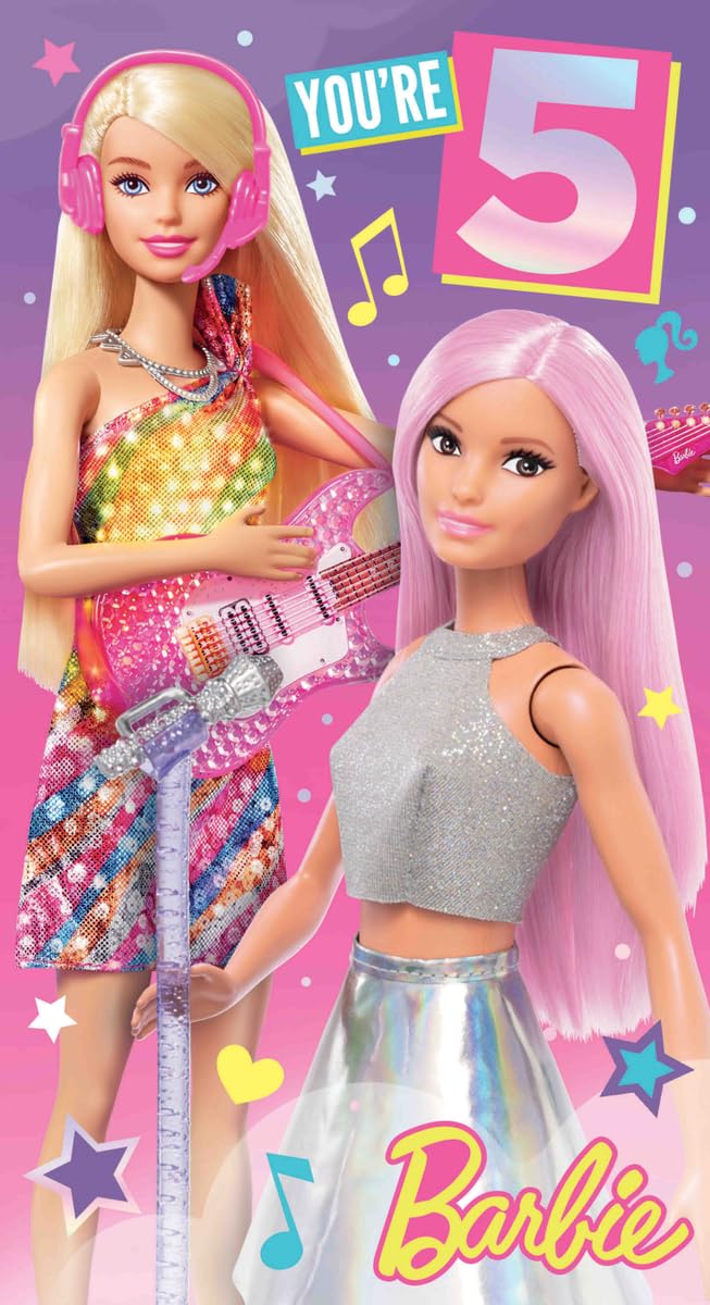 Barbie Birthday Card - Age 5 Greeting Card for Girls | Danilo Promotions LTD 1