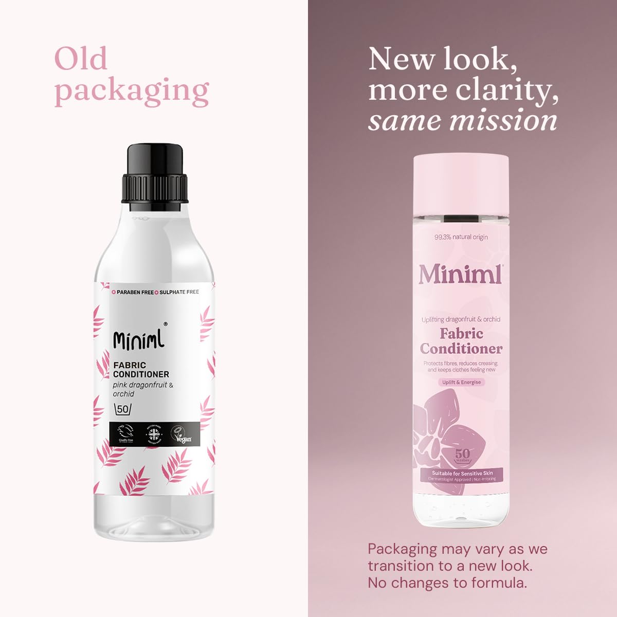Miniml Pink Dragonfruit & Orchid Fabric Softener - 1L Liquid | Plant Powered | Sensitive Skin Safe 2