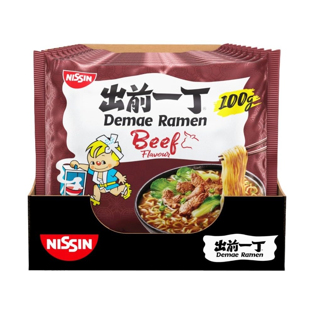NISSIN Ramen Beef Flavoured Instant Noodles, 100g (Pack of 10) 2