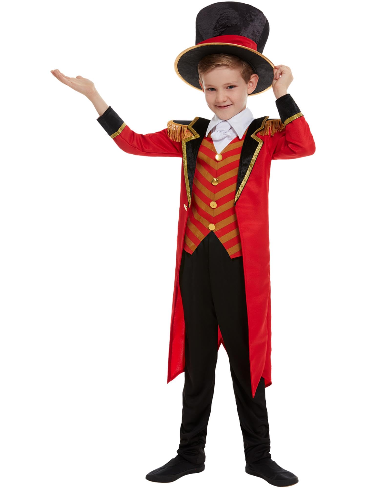Smiffys Ringmaster Costume - Child Boys Fancy Dress with Jacket, Trousers, Mock Shirt & Hat 4