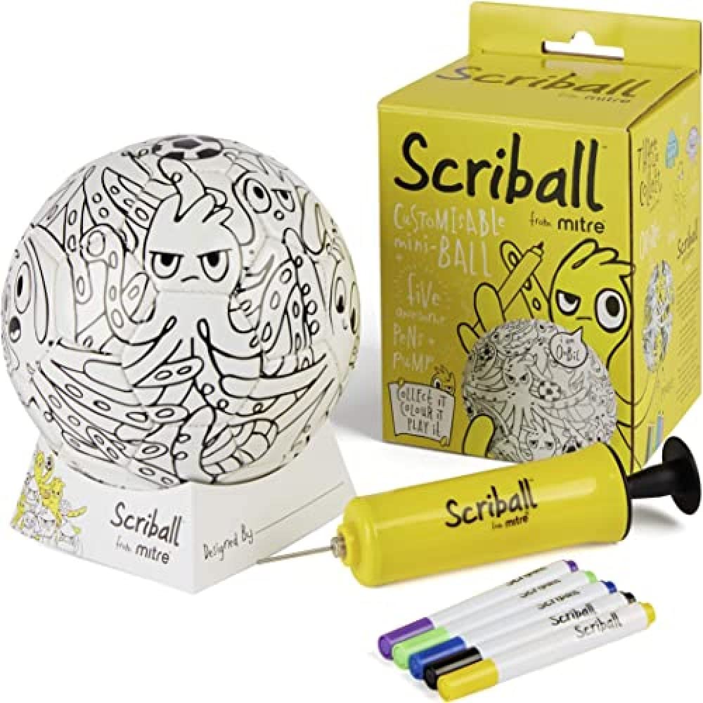 Mitre Scriball Ooodles Customizable Mini Football - Yellow/Multi, One Size 1