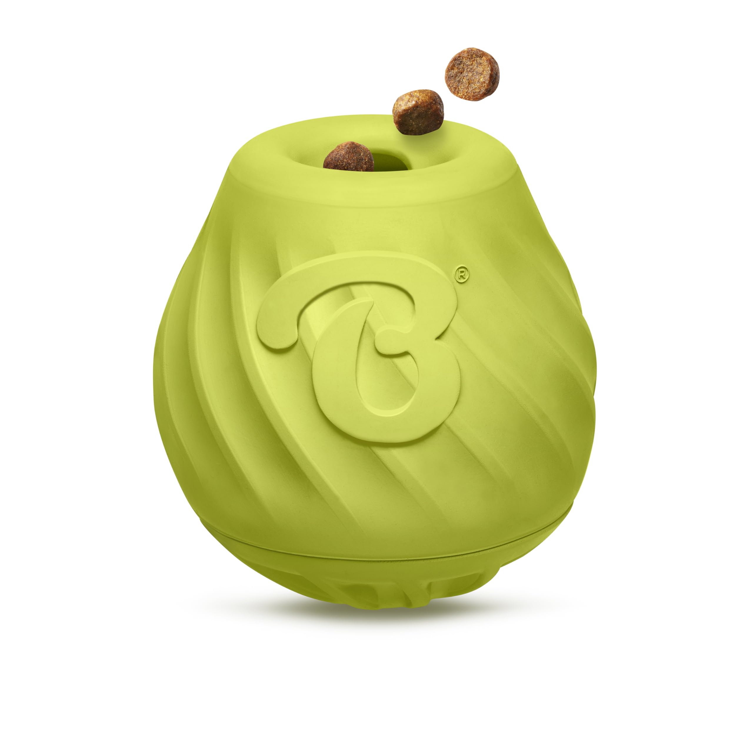 Benebone Pawbler - Natural Rubber Interactive Treat Dispenser Toy | Bacon Scented | Green
