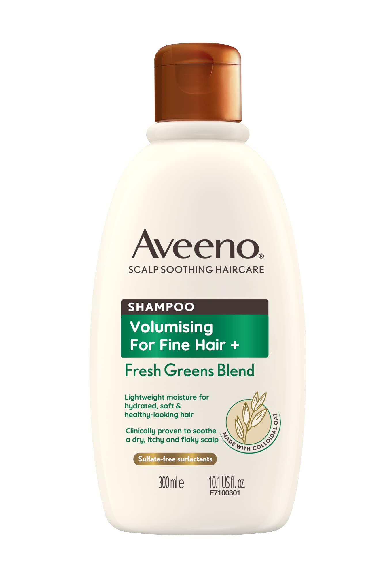 Aveeno Scalp Soothing Volumising Shampoo - Fresh Green Blend, Colloidal Oat Extract, for Fine Hair, 300ml 1