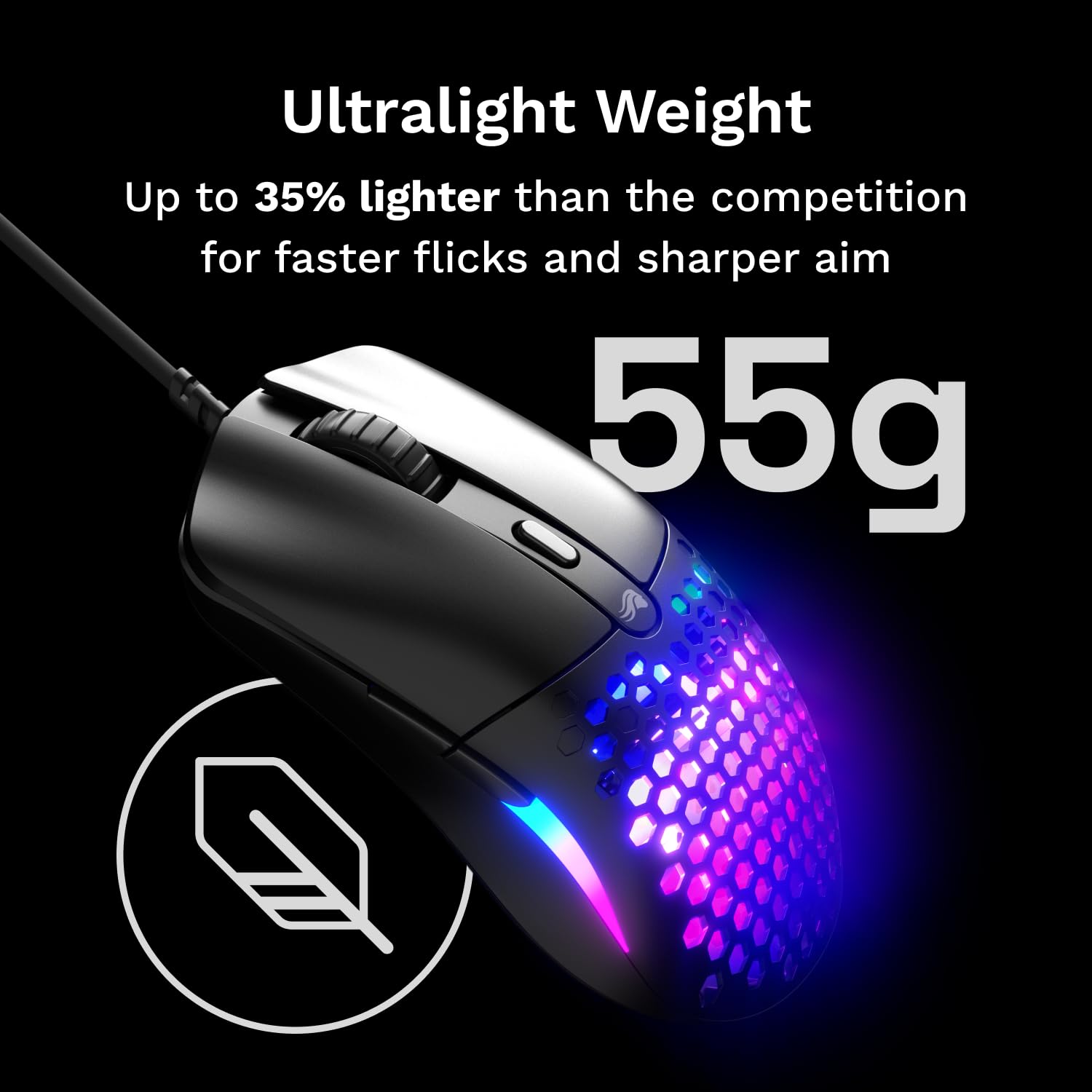 GLORIOUS Model O Eternal Ultralight RGB Gaming Mouse - 55g Lightweight | 6 Programmable Buttons | 12K DPI Optical Sensor 2