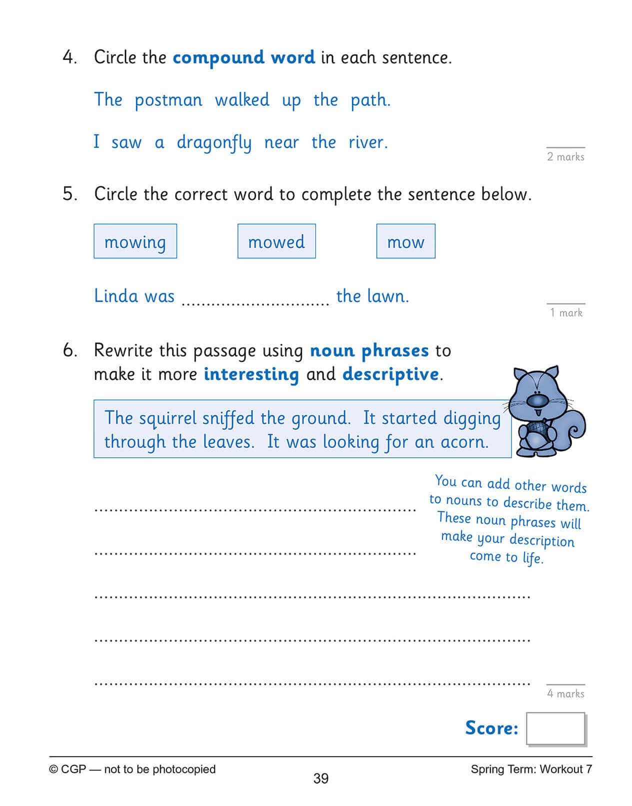 CGP Books KS1 English 10-Minute Weekly Workouts - Year 2 | Ages 6-7 | 88 Pages 7