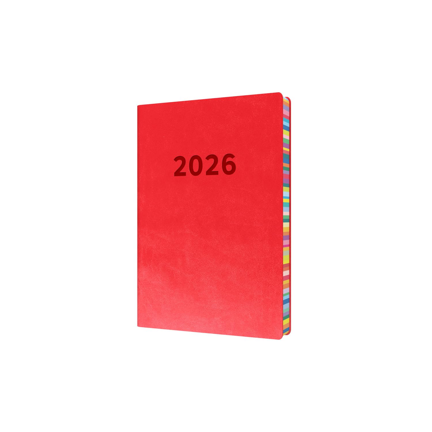 Collins Edge Rainbow 2026 Appointment Book Planner - A5 Day-to-Page | PU Cover | Red 1
