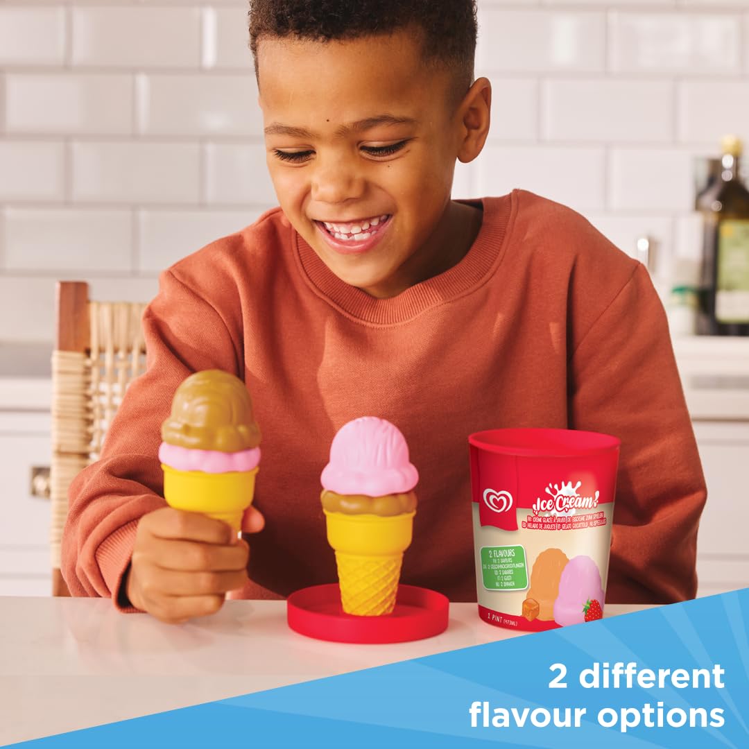 Casdon Walls Ice Cream Tub Toy - Strawberry & Caramel | Pretend Play Set | Ages 2+ 3