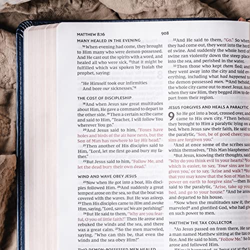 Thomas Nelson NKJV Value Thinline Bible - Large Print | Red Letter Edition | Imitation Leather
