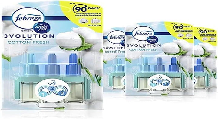 Febreze 3Volution Air Freshener Plug-In Refill - Cotton Scent (3 x 60ml)