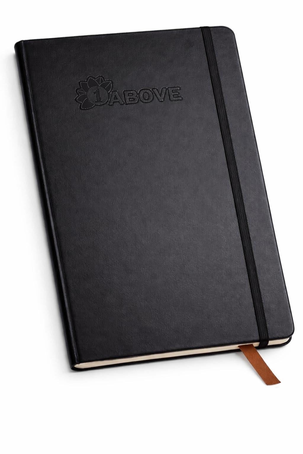 1ABOVE A4 Soft Feel Notebook - Hardback Journal, Lined Pages, Elastic Closure | Black 1