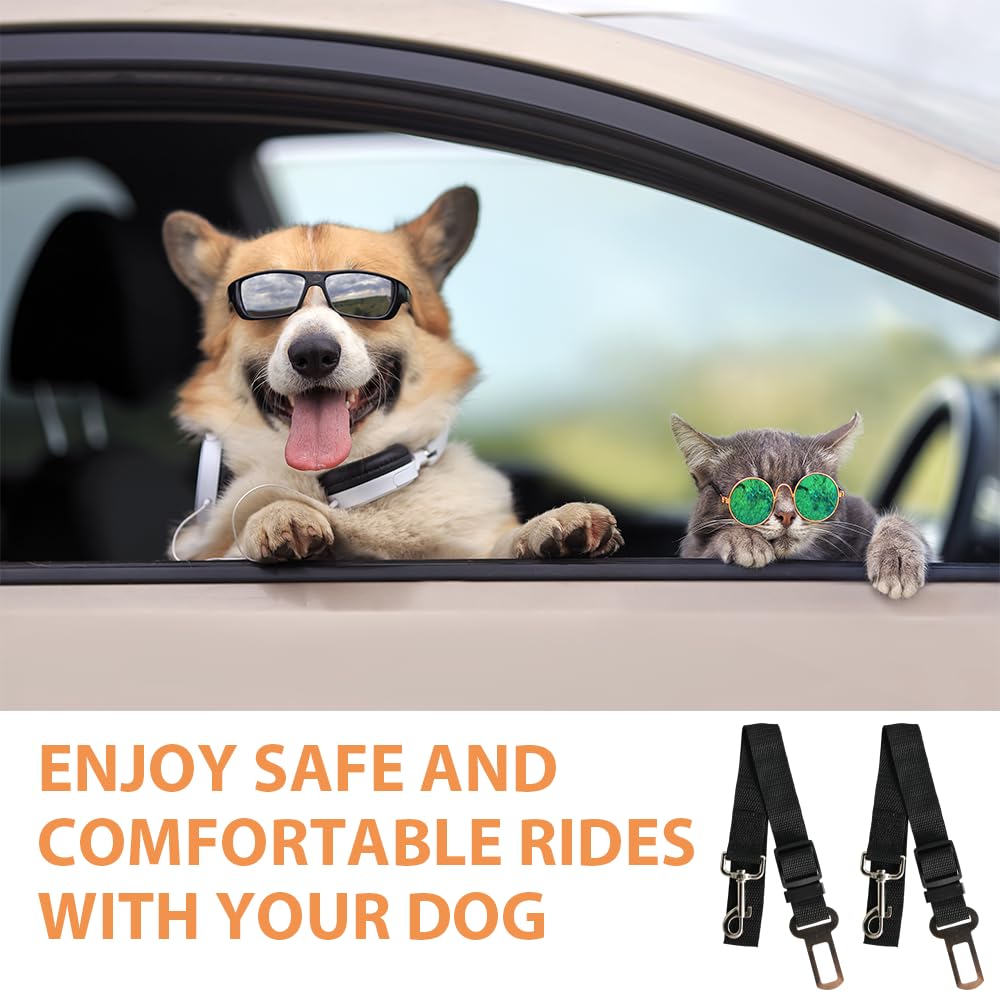 RAM ONLINE Dog Car Seat Belt Strap - 70CM Adjustable, Universal Fit, 2 Pack 5